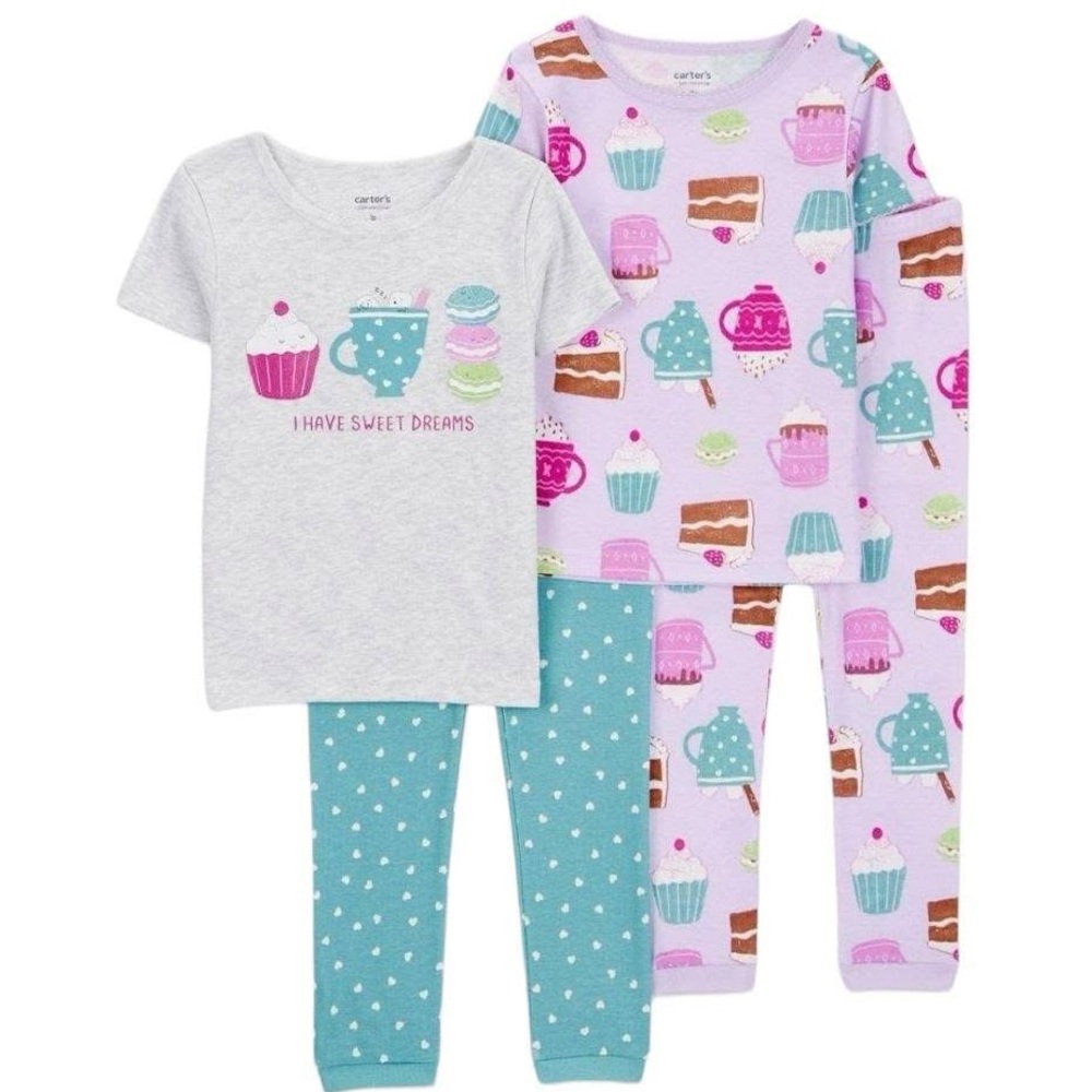 Carter's Toddler Pajama Set - Purple, Pink, Gray, and Teal
